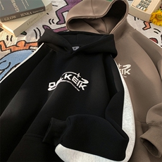 秋季新款连帽卫衣男宽松休闲拼色刺绣外套中性衣服W122-P65控98，女装短外套，星座209-2