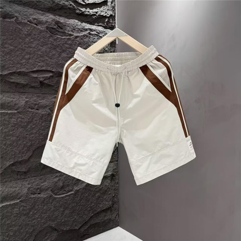 夏新款简约拼接男休闲短裤百搭舒适透气运动速干五分裤BM146P32，男装牛仔裤，星座1013-5