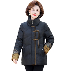 2026新款冬装中老年人女装妈妈羽绒服洋气刺绣盘扣风外套，男装羽绒服，电商B212（原钱塘6029）