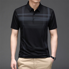 夏季新款男士翻领短袖t恤中年有领男装上衣服休闲POLO衫，男装T恤，电商B212（原钱塘6029）