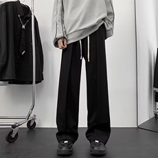 休闲裤男女韩版潮流帅气百搭文艺直筒2025秋冬ins长裤K6697-P35，男装休闲裤，星座412-3