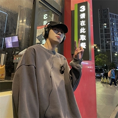 特P25控48秋冬新款男士圆领卫衣宽松休闲日常百搭上衣WQ2421，男装卫衣，电商B370