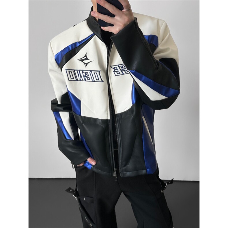 26春夏解构拼接男士撞色机车重工夹克外套jk119-p198，男装夹克，电商B288