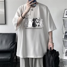 HT73100-P22华夫格t恤男短袖男大码五分袖大皂风，男装T恤，电商A040