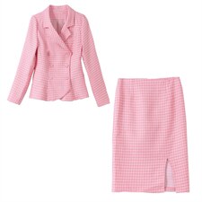 现货2023秋季时尚简约大方气质优雅收腰显瘦休闲修身潮流两件套，女装套装/套裙，三木叶子