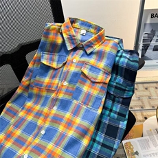 春季格子衬衫男士长袖美式复古潮牌痞帅防晒外套潮流ins衬衣服，男装衬衫，星座1013