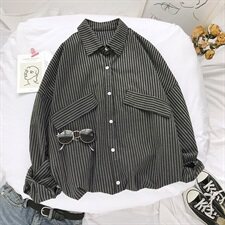 20秋季长袖条纹衬衫宽松休闲条纹衬衫男款舒适纯棉衬衫D200P35，男装衬衫，星座312B-1