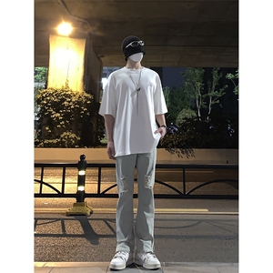 B221 美式ins高街暗黑拉链小脚弹力破洞牛仔裤 LK23060-P65 控88图片