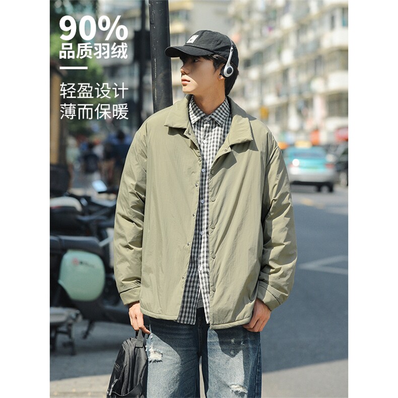 冬季90绒 羽绒服 D2650-TP145218 港风设计感短款翻领外套男图片