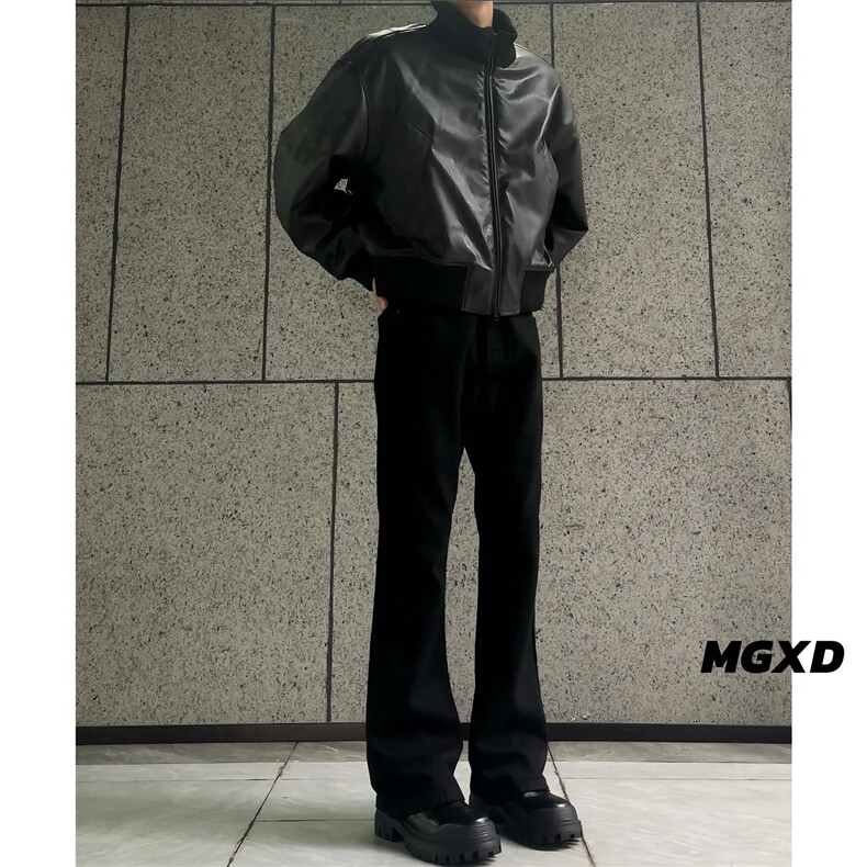XZ518-1-MY288抖音高街棉服cleanfit廓形飞行员皮夹克加厚,男装夹克,星座518-1（原A432-1）