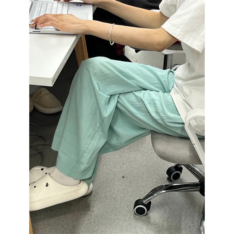孔雀蓝裤子多巴胺穿搭速干冰丝防晒休闲裤垂感宽松山本裤SBK01,男装休闲裤,星座1007（原301D）