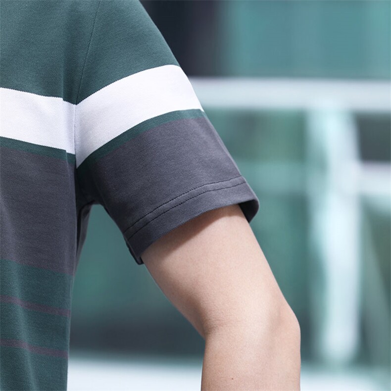 条纹短袖t恤男Polo衫2024新款翻领上衣服高端夏季装体桖P65,男装T恤,钱塘6003A(原)4033A