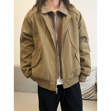 冬季新款拼接假两件加棉双拉链棉衣夹克外套男M24995-特P105控188，男装夹克，电商A001-1