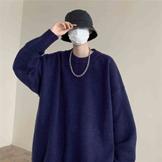 纯色毛衣秋冬cleanfit针织衫美式慵懒风宽松圆领外套6204-P42网图，男装针织衫/毛衣，电商B245