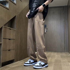 深度库存秋冬加厚伐木裤牛仔裤直筒机能拖地牛仔裤男N25-P48图片
