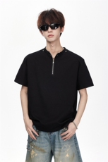 亨利领短铆钉重磅短袖短袖t恤男xh119-特p30，男装T恤，电商B367