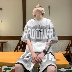 量大优供视频菠萝格套装短袖短裤男大码M-5XTZ22-特P50