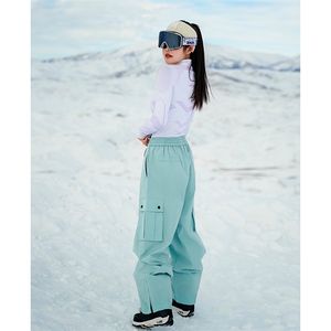 2025冬季户外山系防水保暖滑雪裤男女加厚登山裤K1157J加绒-P110图片
