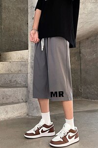 QK72253-P25冰丝七分裤男大码速干短裤男五分裤 港风图片