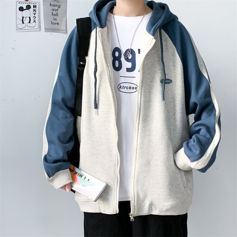 2024早秋新款撞色开衫卫衣男秋装外套A071-W037-P65，男装卫衣，电商A071
