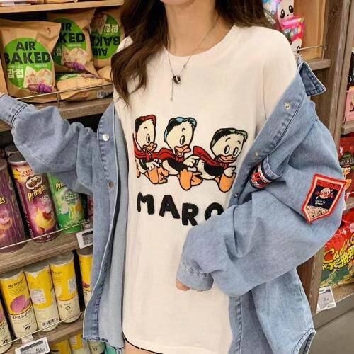 现货外套，配上小鸭子T恤，春天亮的风景线，女装T恤，她西子