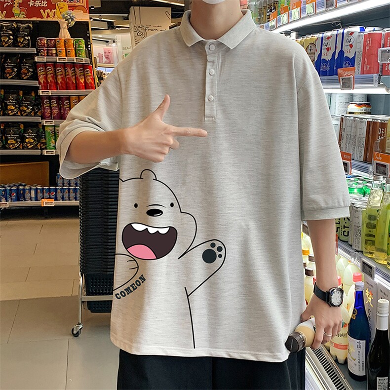 PL57131-P35翻领短袖polo衫男大码胖子半袖t恤男有领保罗衫模特,男装Polo衫,电商A040