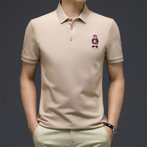 C8857重磅珠地小熊精品男士短袖T恤翻领Polo衫主推P60图片