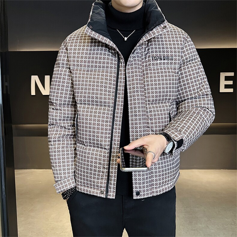 标50绒店主风2025新款男士格子立领羽绒服2503-P195(控券后288),男装羽绒服,电商B328