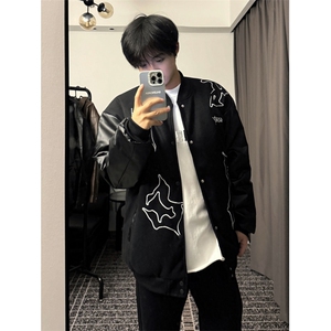 Wt61-P78美式宽松烫钻夹棉夹克棒球服图片