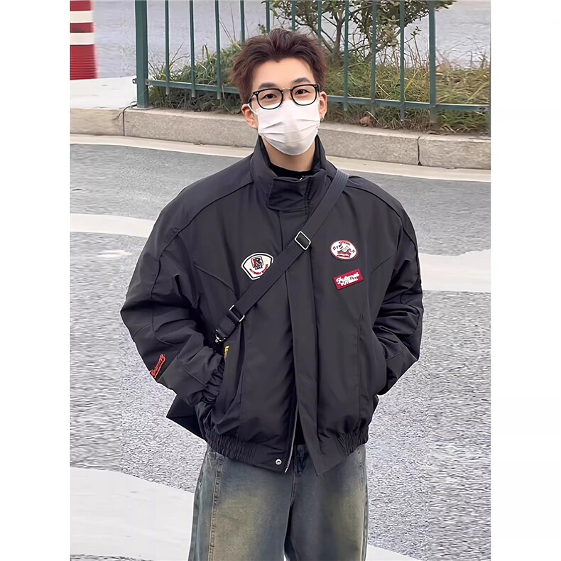徽章刺绣常规款防风夹克潮牌解析立领机车服AJK601-P69图片