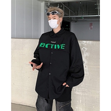 男装衬衫24春季韩版印花长袖衬衫男士痞帅衬衣XZ514-2-202413-P78，男装衬衫，星座514-2(原B239)