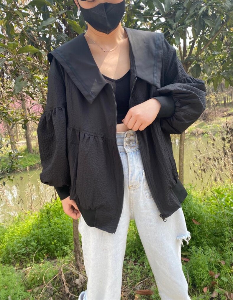新款可盐可甜海军娃娃领防晒外套,女装其它,L·H·X
