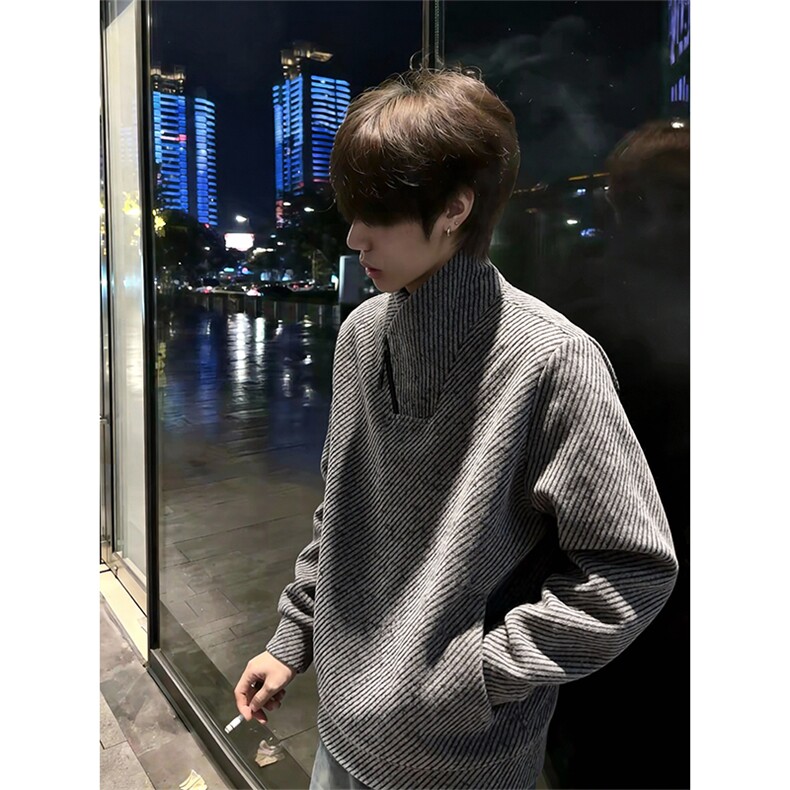 (有原版亮片)美式条纹交叉V领卫衣XZ514-2-HWY70-常规P25加绒P30，男装卫衣，星座514-2(原B239)