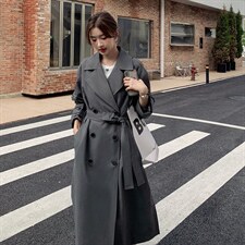 【新款现货】2022秋高品质过膝风衣251-610-P155-218，女装风衣，浙宝189