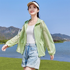 防晒衣女款夏季2025新款透气外穿薄款洋气大码小个子防晒服短外套，女装防晒衣，蝶眷