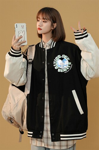 中性风春秋季情侣棒球服男女休闲夹克女时尚外套男BQF296-P50，男装夹克，电商B371