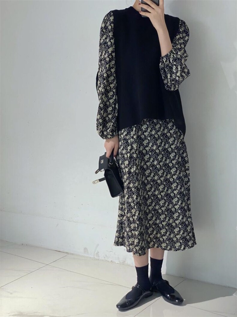 碎花裙两件套，其它，驿谷