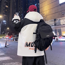 加绒加厚连帽夹克男秋冬时尚潮流加厚棉衣男外套L8658-P87，男装夹克，星座310B-3