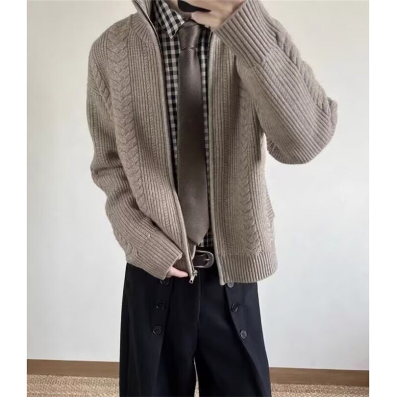 日系流行百搭时尚新款重磅北极绒开衫毛衣简约慵懒文艺MY62,男装针织衫/毛衣,星座1116A（原606A-3）