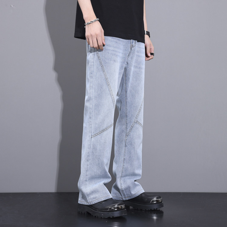 设计垂感微喇叭休闲裤男春夏季直筒宽松坠感阔腿长裤子7006-P55,男装休闲裤,电商A178