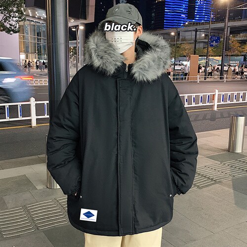 MM48061-P130 冬季大毛领棉衣男士大码加厚棉袄男棉服图片