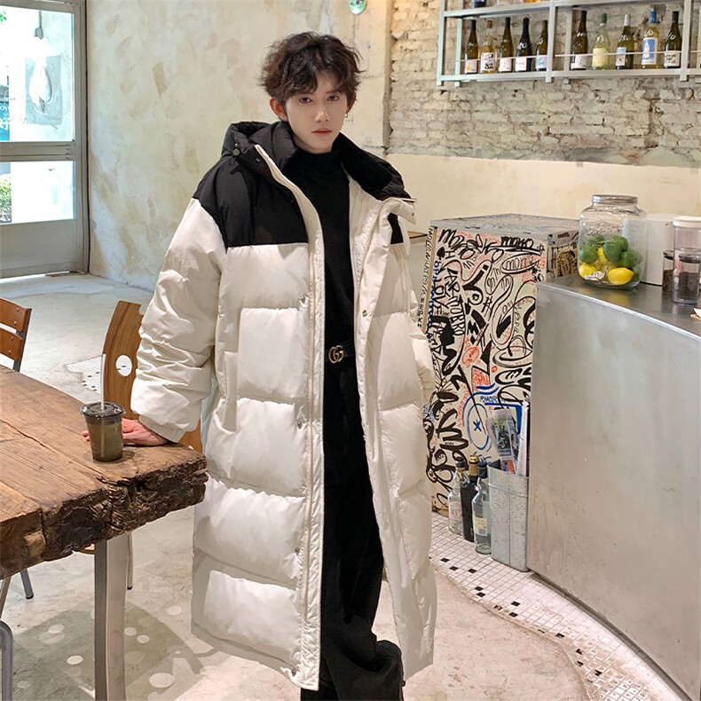 90%鸭绒长款羽绒服D5563-TP235328潮牌设计感休闲保暖外套，男装羽绒服，电商A102