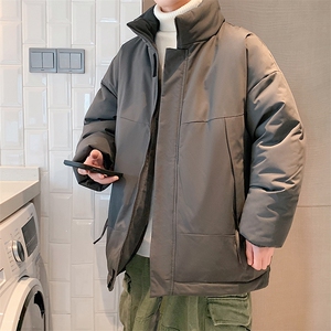 现货美式高街休闲夹克冬季立领纯色三防户外工装加厚棉服外套图片