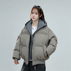现货高品质重磅工艺美式高街假两件PU皮棉衣男女加厚棉服外套，男装棉衣，电商A486