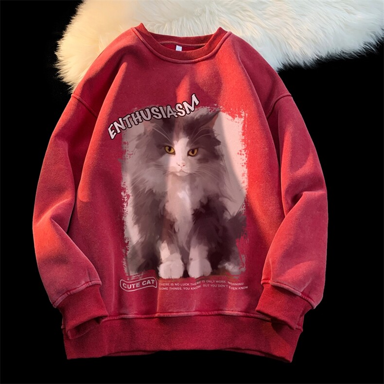 秋装复古美式水洗做旧重磅圆领卫衣301B-JB7503-P58,男装卫衣,星座301B