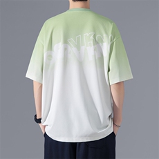 2025夏季新款无影墙大码冰丝印花短袖T恤M-5XHT25531-特P25，男装T恤，电商A022