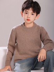 双股童装半高领男女同款纯色舒适羊毛衫，童装儿童羊毛衫，拓晨羊绒