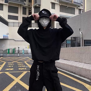 抖音得物高品质二开美式高街重磅结构辑明线纹理连帽卫衣外套W109图片