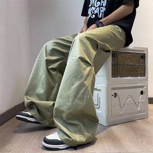 夏季新款工装裤男直筒垂感降落伞裤抽绳打褶宽松休闲裤 K7052-P33图片
