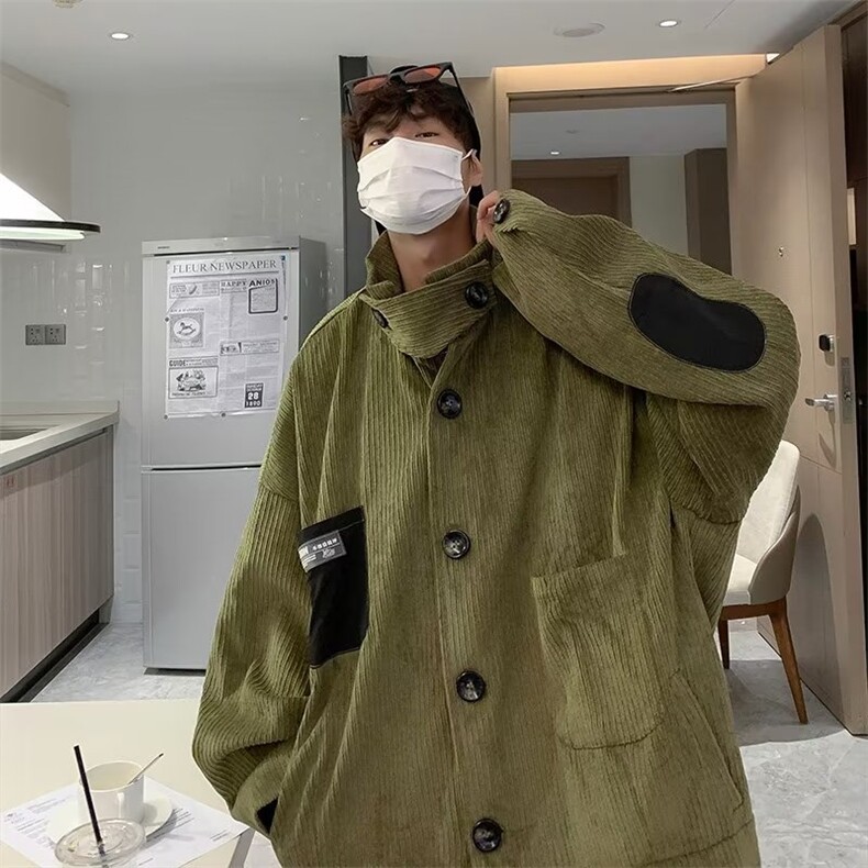 灯芯绒工装外套男美式复古新款拼接口袋宽松休闲夹克潮WT885-P63,男装夹克,星座1008-2